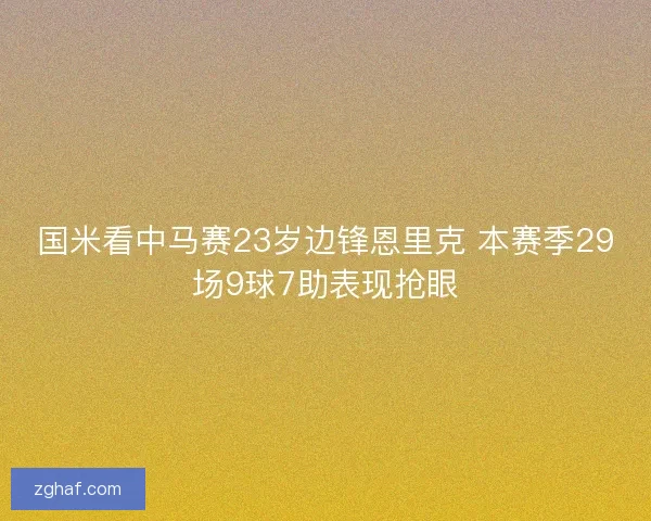 国米看中马赛23岁边锋恩里克 本赛季29场9球7助表现抢眼