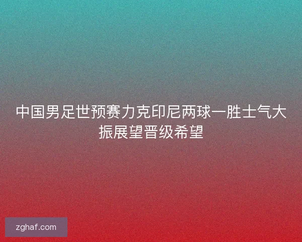 中国男足世预赛力克印尼两球一胜士气大振展望晋级希望